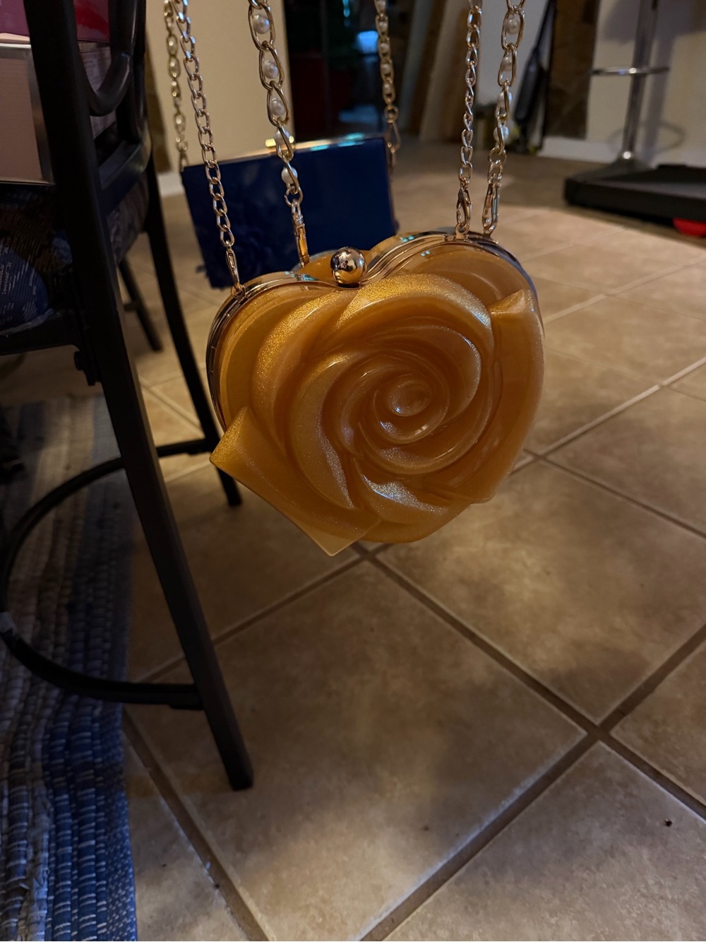 Architect Gold Heart Rose Crossbody Purse